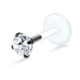 Champagne Stone Prong Set Labrets Push-in LA-113
